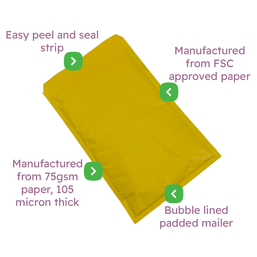 Gold Padded Envelopes / Mailers Infographic