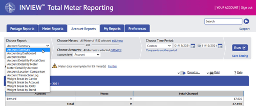 Running reports with INVIEW Total Meter Reporting