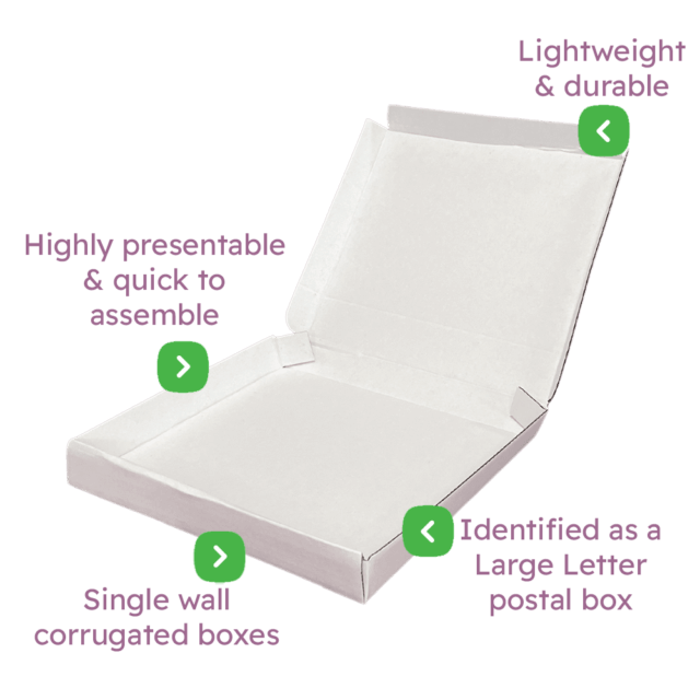 White PiP Large Letter Postal Box - 220x206x22mm