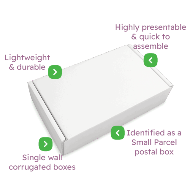 White PiP Small Parcel Postal Box - 340x210x50mm